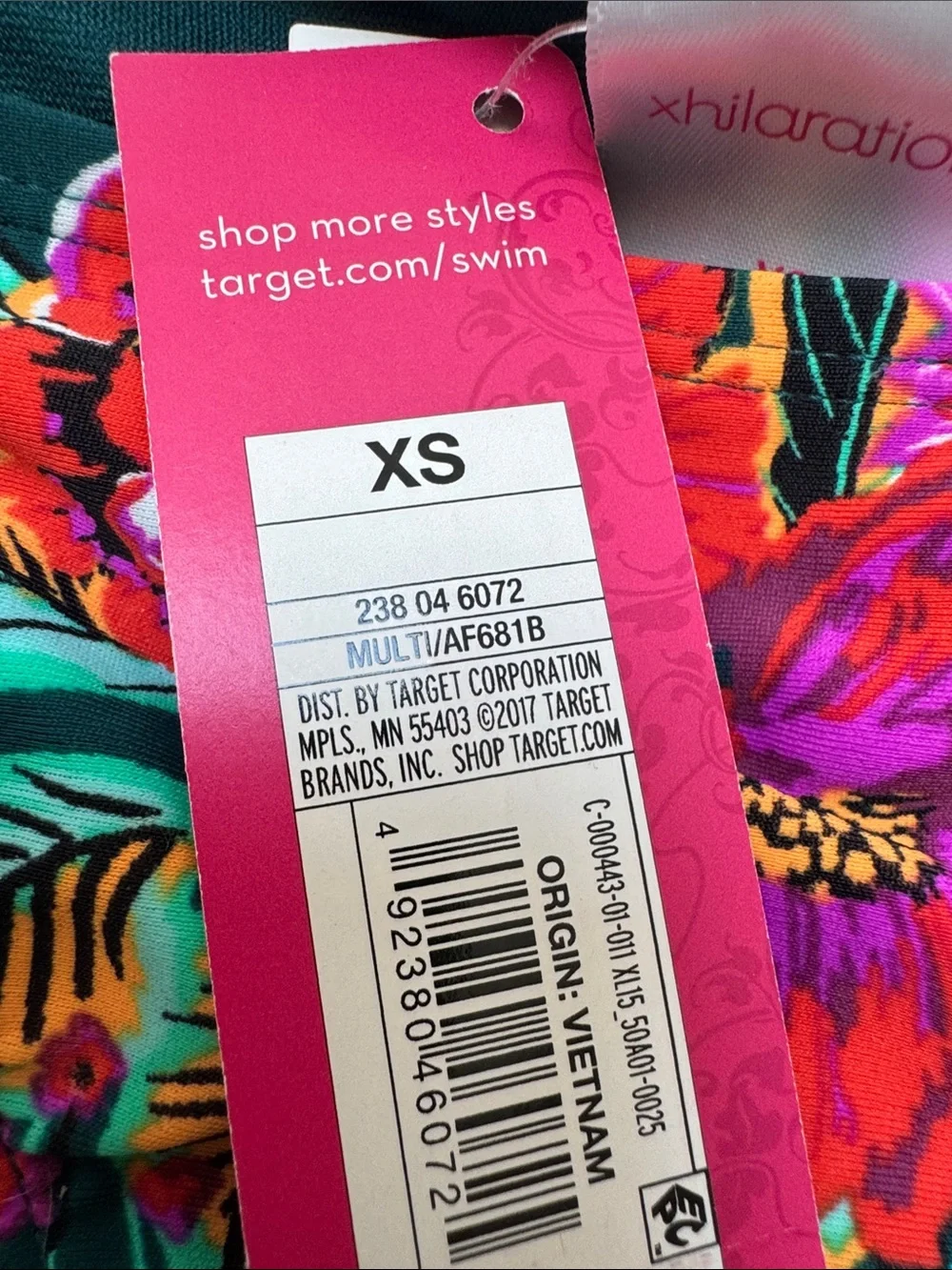Girl’s floral swim hipster bottoms XS NWT